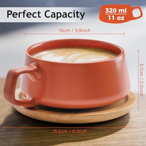 Luxe Beige Pastel Ceramic Tea Cups Set of 4