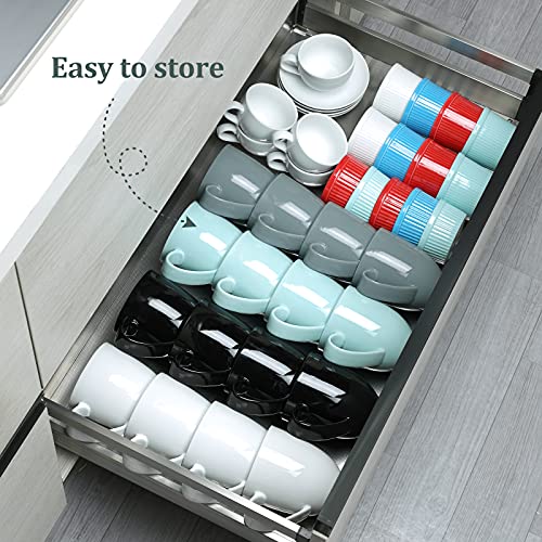 Yedio Porcelain Coffee Cups with Saucers - Set of 6