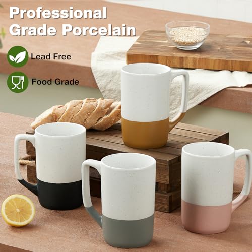 Set of 4 Ceramic Coffee Mugs with Handles