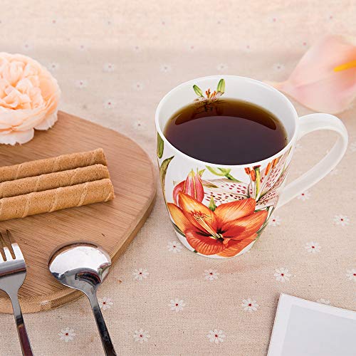 Floral Porcelain Tea and Coffee Mug Set