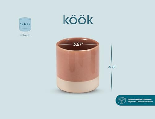KooK Artisanal Stoneware Latte Mugs, Set of 4