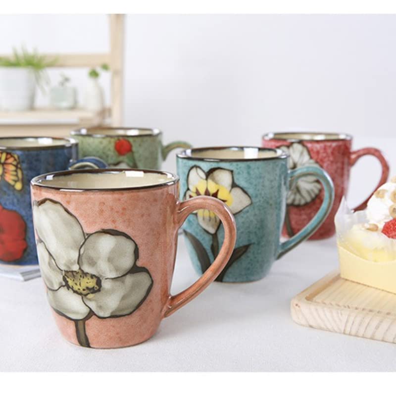 Colorful 12oz Ceramic Cappuccino Mug Set