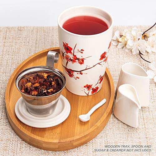 Cherry Blossom Ceramic Tea Infuser Cup