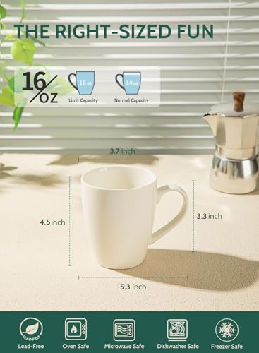 Sweese 16 Ounce Porcelain Mug Set of 6