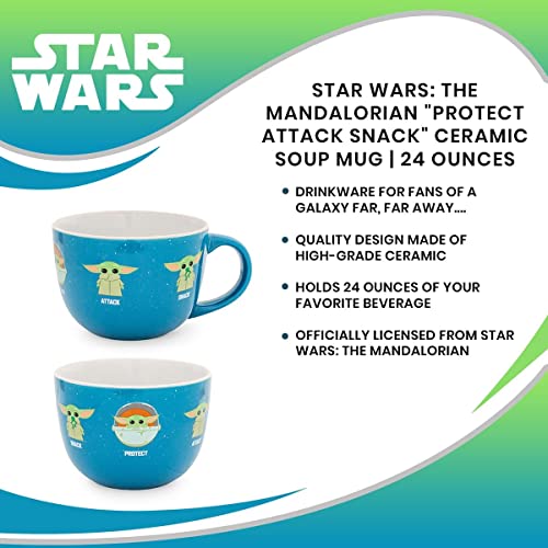 Mandalorian "Protect Attack Snack" Ceramic Soup Mug