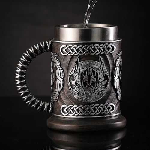 Nordic God Odin Mug - Stainless Steel Tankard