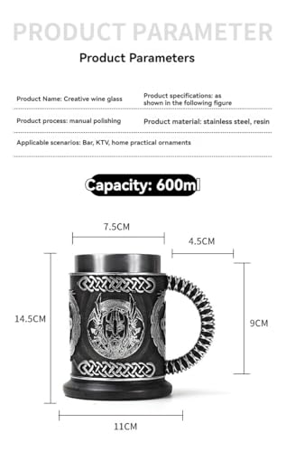 Nordic God Odin Mug - Stainless Steel Tankard