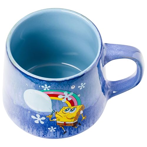 SpongeBob Floral Reactive Glaze Pottery Mug 18oz