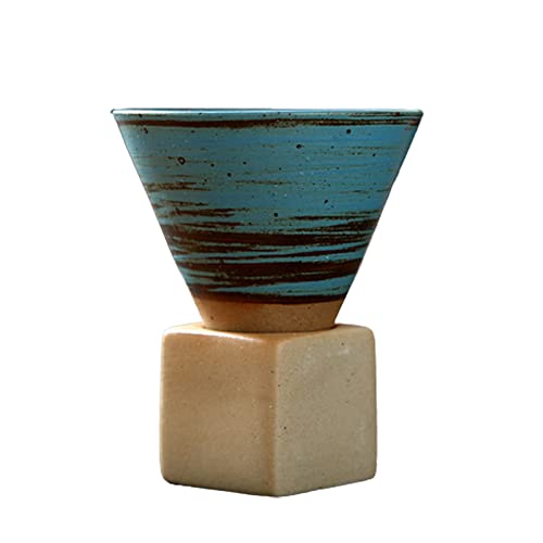 Blue Japanese Ceramic Funnel Tea Coffee Mug