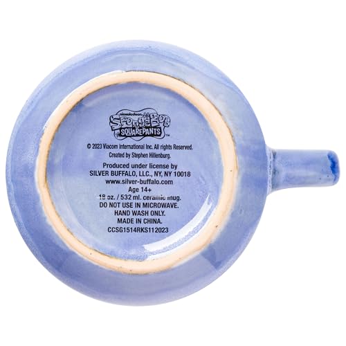 SpongeBob Floral Reactive Glaze Pottery Mug 18oz