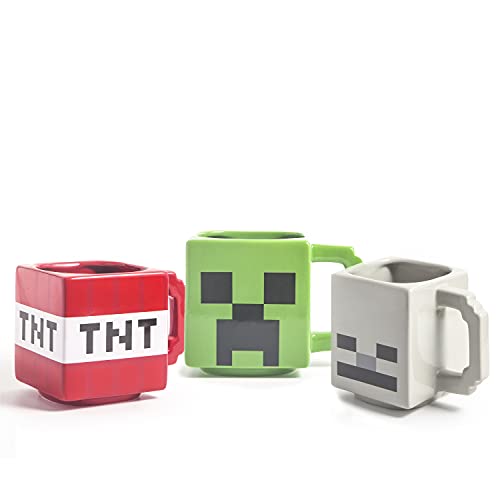 Minecraft 3D Sculpted Ceramic Coffee Mug Set