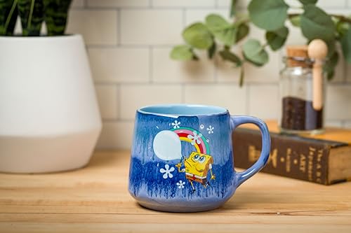 SpongeBob Floral Reactive Glaze Pottery Mug 18oz
