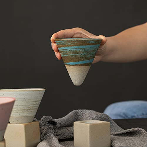 Blue Japanese Ceramic Funnel Tea Coffee Mug