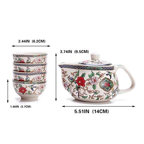 Floral Ceramic Tea Set with Gift Box