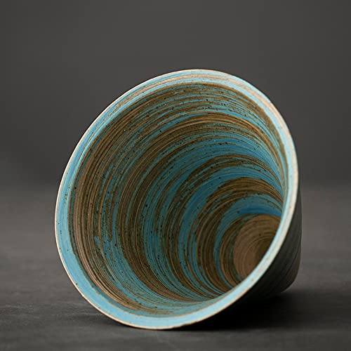 Blue Japanese Ceramic Funnel Tea Coffee Mug