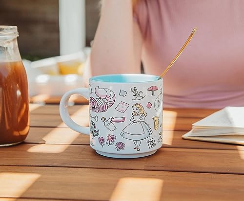 Alice in Wonderland Stackable Ceramic Mug - 13 oz