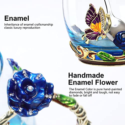 DUMVOIN Fancy Rose Enamel Tea Cup Set