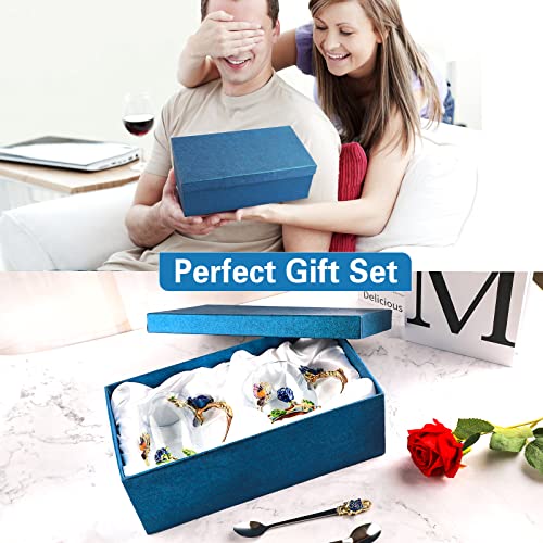 DUMVOIN Fancy Rose Enamel Tea Cup Set