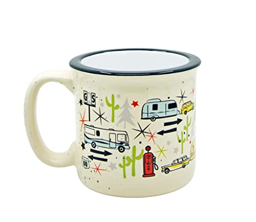 Retro Inspired 15 oz Ceramic Coffee Mug