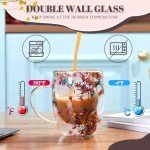 Stylish Double Wall Glass Coffee Mug Set