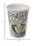 Dixie PerfecTouch WiseSize Coffee Design Insulated Paper Cup, 12oz Cups and Lids Bundle (12 oz, 50 Cups, 50 Lids)