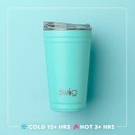 Swig Life 24oz Party Cup, Stackable Insulated Travel Coffee Tumbler with EZ Slider Lid, Cup Holder Friendly Travel Thermos, Stainless Steel 24 oz Tumbler, Reusable Coffee Mug (Let's Go Girls)