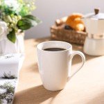 GBHOME 12 OZ Off White Coffee Mugs, Ceramic Coffee Mugs Set with Large Handle for Man,Woman,Dad,Mom, Light Weight Coffee Mugs for Latte/Cappuccino/Cocoa/Milk, Dishwasher &Microwave Safe,12Pcs