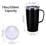MEBRUDY 17oz Insulated Stainless Steel Travel Mug