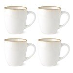 GBHOME Ceramic Coffee Mugs Set of 4, 12oz Stoneware Coffee Mugs Set For Dad Mom Women MEN, Light Weight Ceramic Coffee Cups for Latte/Tea/Beer/Hot Cocoa, Dishwasher & Microwave Safe