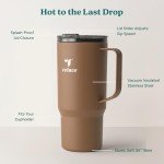 REDUCE 24 oz Hot1 Vacuum Insulated Mug for Hot Tea, Coffee and Other Hot Drinks - With Flo-Motion Lid and Handle, Single-Serve and Cupholder Friendly, Keeps Drinks Hot for up to 8 Hrs, Java