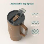 REDUCE 24 oz Hot1 Vacuum Insulated Mug for Hot Tea, Coffee and Other Hot Drinks - With Flo-Motion Lid and Handle, Single-Serve and Cupholder Friendly, Keeps Drinks Hot for up to 8 Hrs, Java