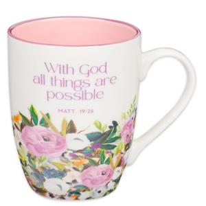 Inspirational Floral Scripture Mug for Women