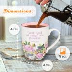 Inspirational Floral Scripture Mug for Women