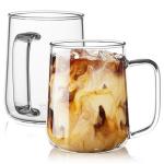 Set of 2 Borosilicate Glass Coffee Mugs
