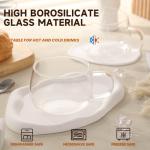 Set of 2 Clear Borosilicate Glass Tea Cups