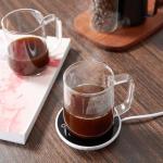 Set of 2 Borosilicate Glass Coffee Mugs