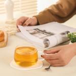 Set of 2 Clear Borosilicate Glass Tea Cups