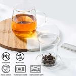 Lezero Glass Tea Cup with Strainer and Lid