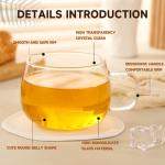 Set of 2 Clear Borosilicate Glass Tea Cups