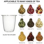 Lezero Glass Tea Cup with Strainer and Lid