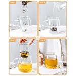 Lezero Glass Tea Cup with Strainer and Lid