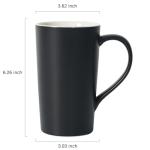 Set of 2 Large Black Ceramic Mugs