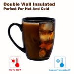Large Black Coffee Mug with Handle - 16 oz