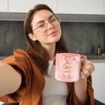 Inspirational Pink Marble Mug: "She Believed" Design