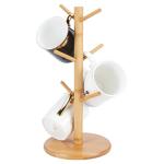 Bamboo Mug Holder with 6 Hooks for Display