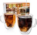 Double Walled Glass Coffee Mugs - Set of 2