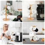 Bamboo Mug Holder with 6 Hooks for Display