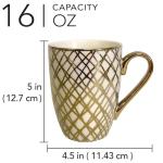 Gold Plated Multicolored Mugs - Set of 6