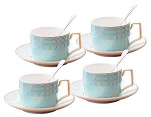 Modern Mint Green Tea and Coffee Set for 4
