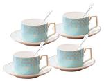 Modern Mint Green Tea and Coffee Set for 4